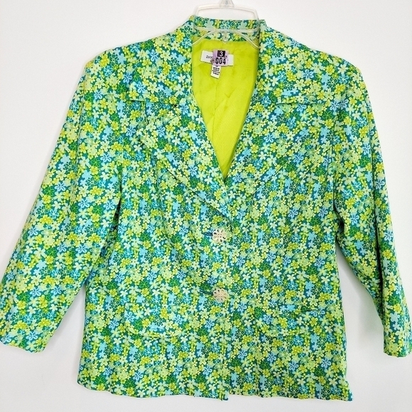 Vintage David Brooks Floral Blazer lined size 12 - Picture 2 of 14
